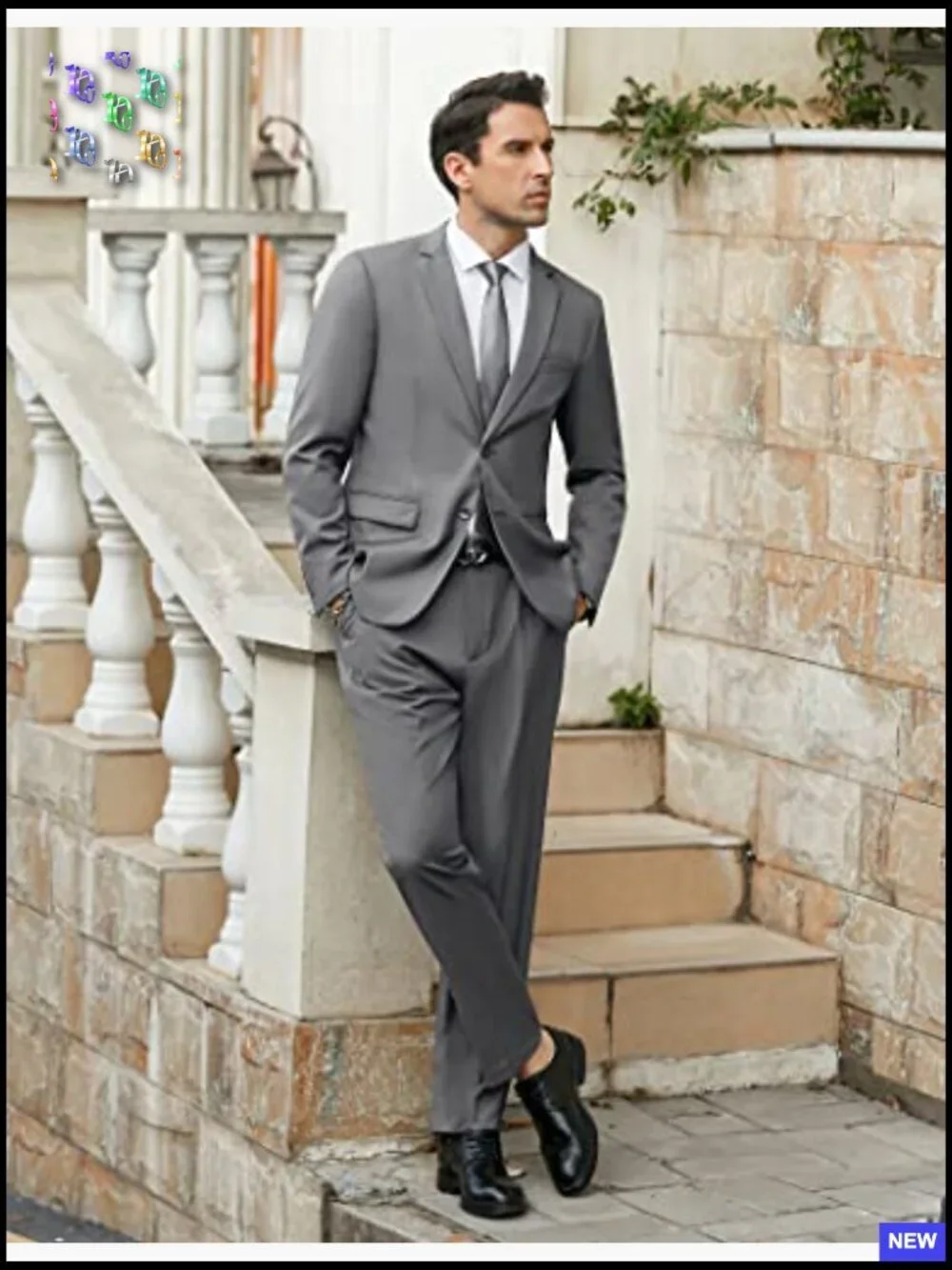 Classic Fit Two Button Suit Tuxedo Blazer Elegant Formal Business Wedding